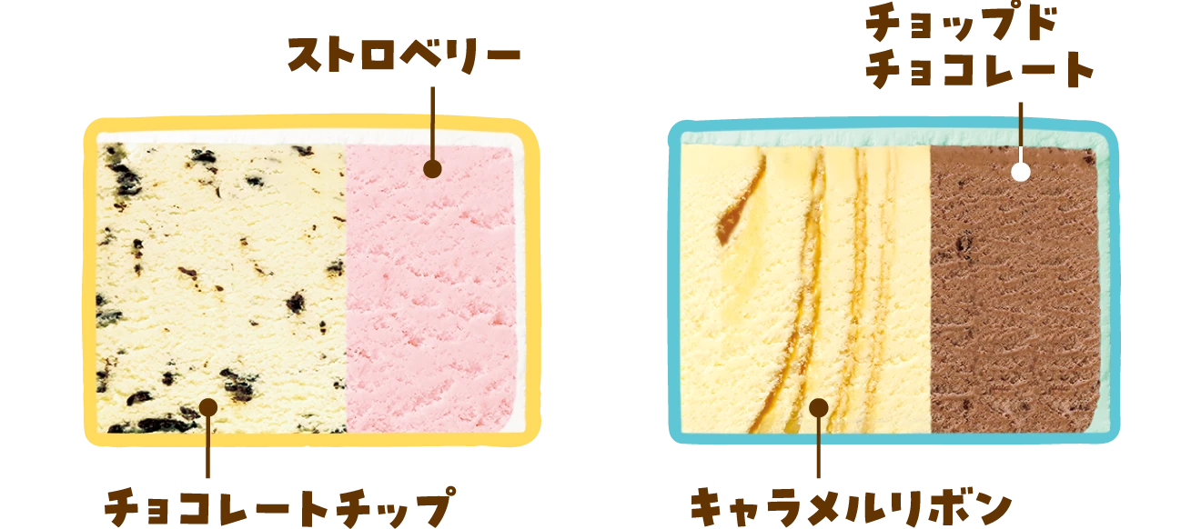 ストロベリー チョコレートチップ チョップドチョコレート キャラメルリボン